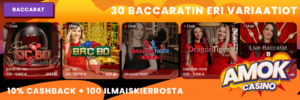 Baccaratin variaatiot Amok Casino