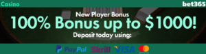 Bet365 bonus and deposit methods